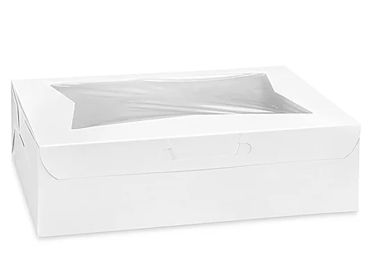 FOR-041072 RCS 14X10X4 Cupcake Box, Cello Window, White, 100/bundle