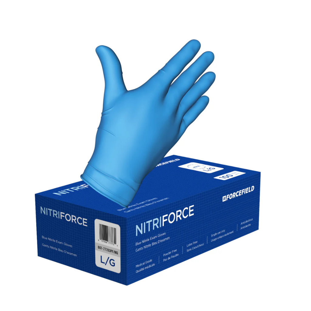 LAT-007-77704PF/MG NitriForce Blue XLG 5mil Gloves 100/box