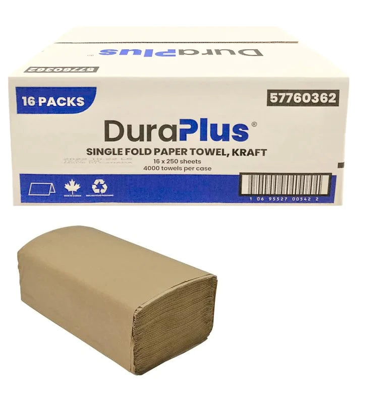 R3-57760362 DuraPlus Kraft Singlefold Towel 4000/case