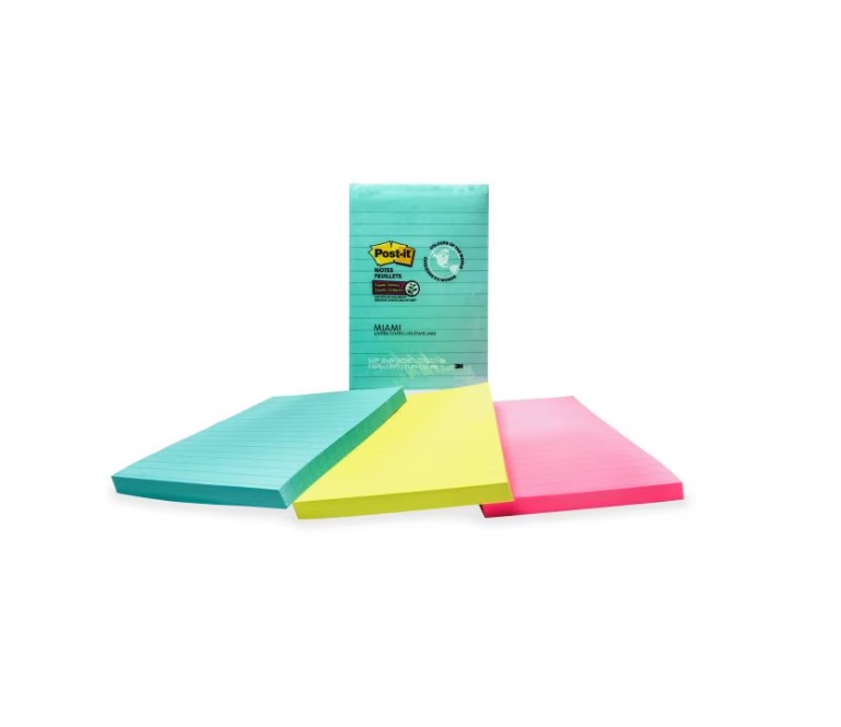 OS-MMM00622 Post-it Notes Lined 4"x6" Miami
