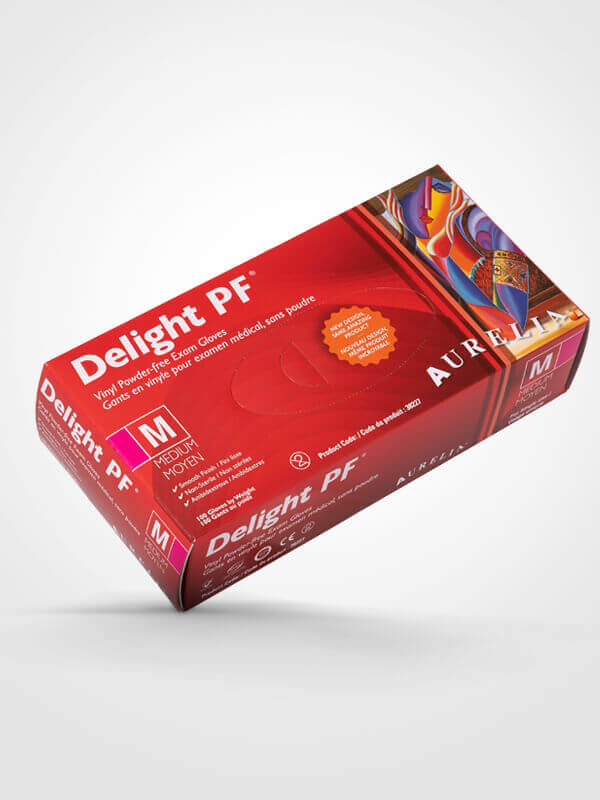 SM-38227-M#B💔 Delight Medium Clear Vinyl Gloves, 3.5mil, 100/box 