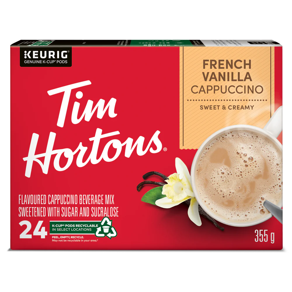 KG-61-16687#B Tim Hortons French Vanilla Cappuccino K-cups 24/box