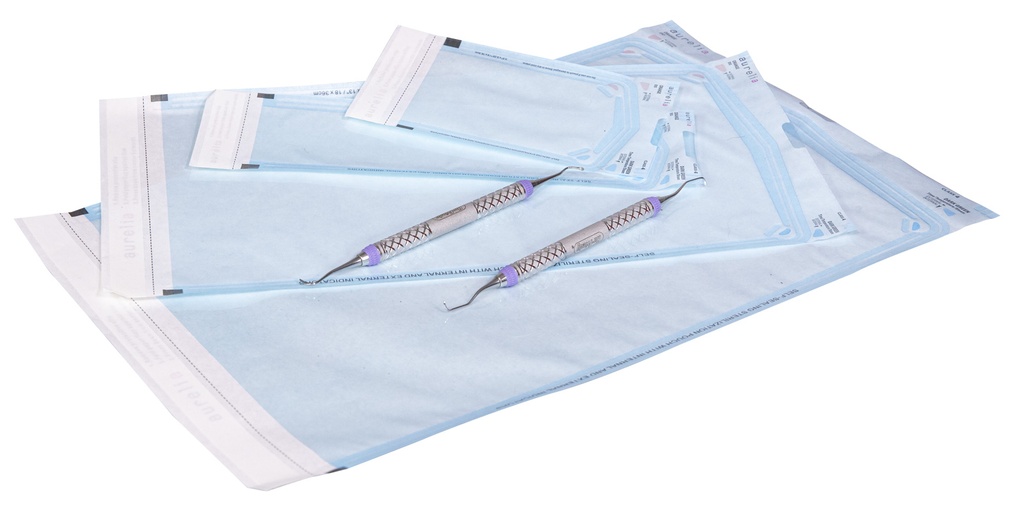 SM-SP12180 Self Sealing Sterilization Pouches, 12x18, Class 4 w/ Single Step Internal/external Multi-parameter Indicators, 800/case   