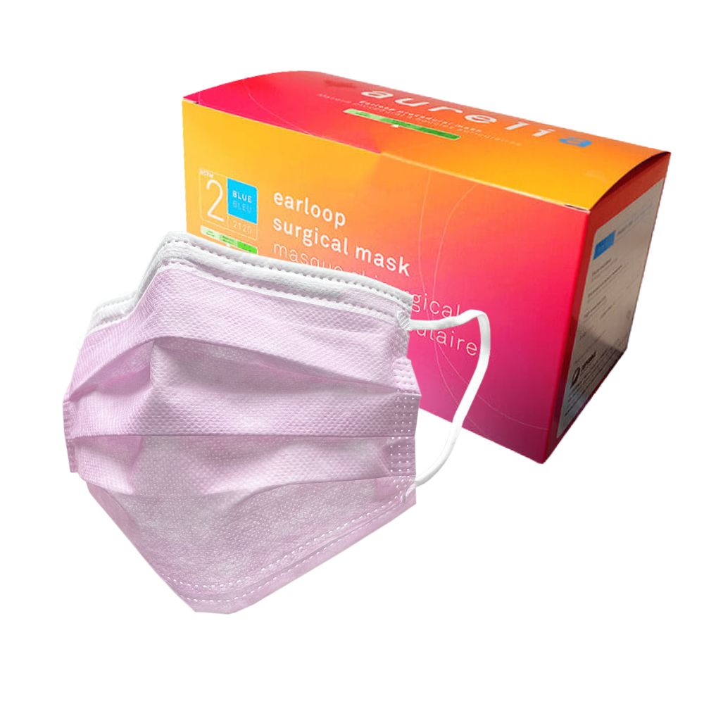 SM-2122 Aurelia Pink, 3-Ply, ASTM Level 2 Masks, 500/case