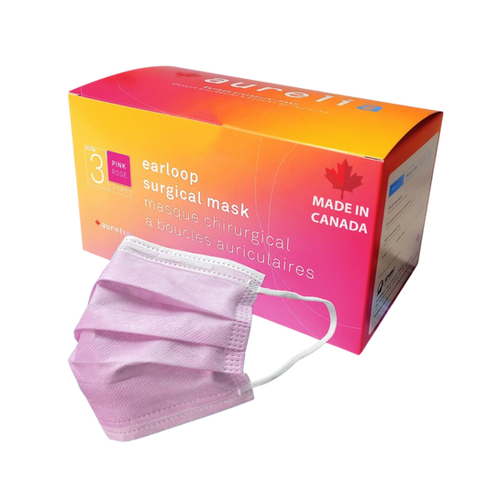 SM-2132 Aurelia Pink, 3-Ply, ASTM Level 3 Masks, 500/case 