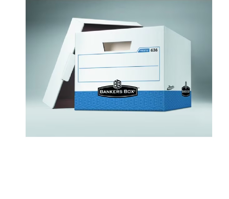 OS-BAN54156 Bankers Box Presto Storage Box, Letter/Legal (1 Box/1 Lid)