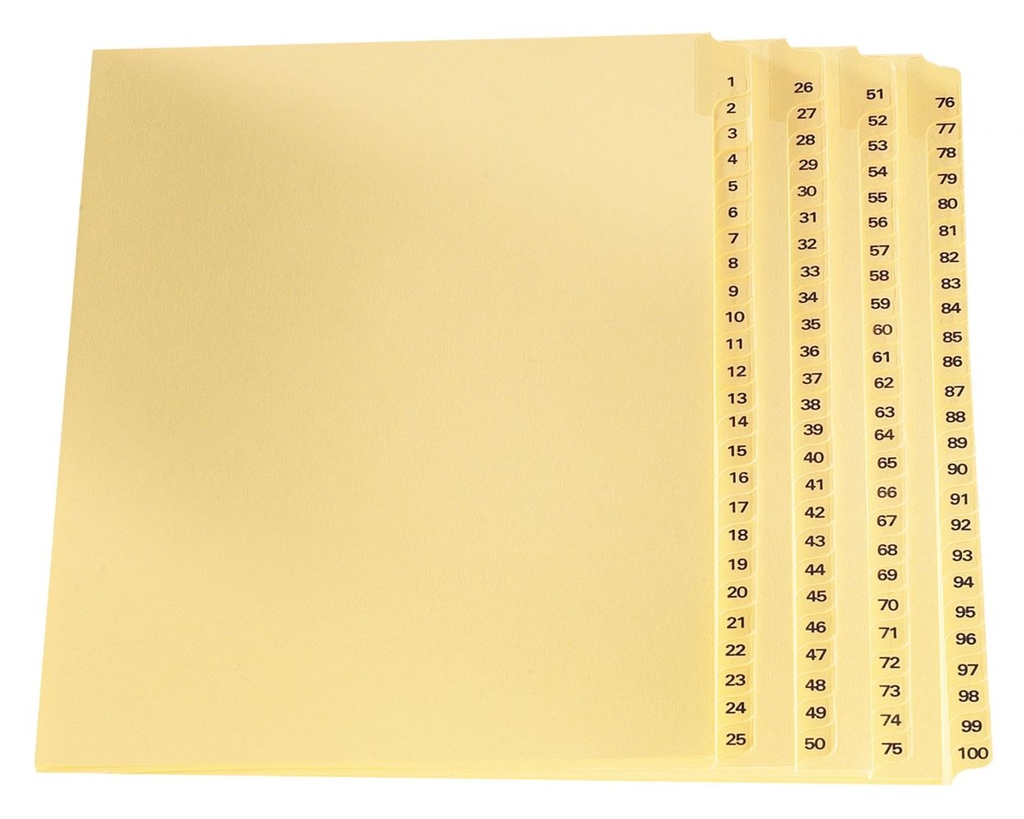 OS-QIN17079 Legal Exhibit Index Dividers 1-100 Buff