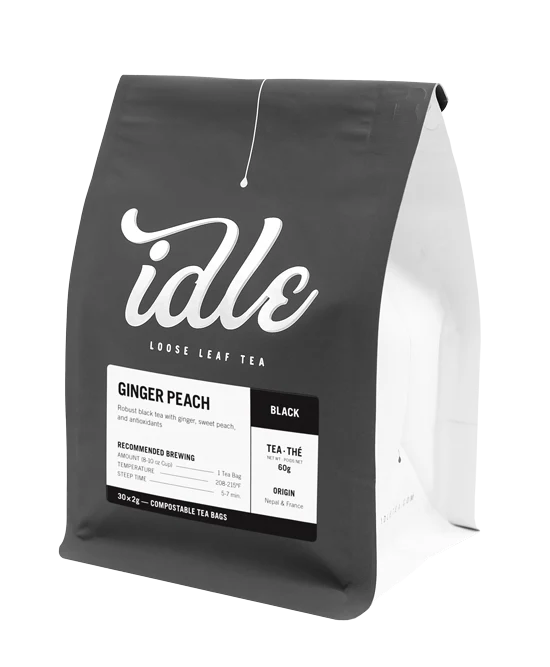 FRA-IDLGPB8 Idle Ginger Peach Black Loose Leaf Tea 8oz Bag