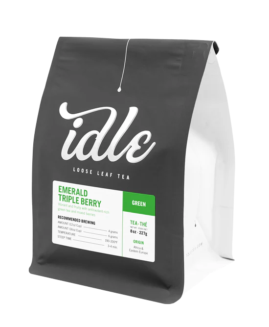 FRA-IDLETB8 Idle Emerald Triple Berry Green Tea Loose Leaf Tea 8oz