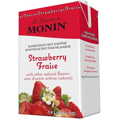 SH-M-EG042B Monin 100% Strawberry Smoothie Concentrate 46oz  