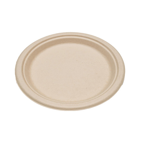 EP-013P-U Eco-Packaging 9" Unbleached Sugar Cane Plate 500/cs