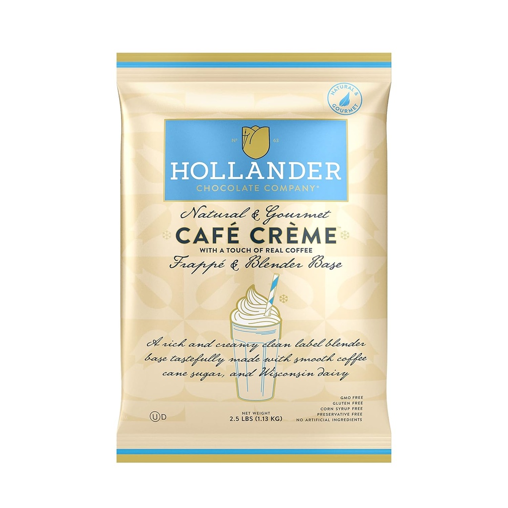 GH-86208#B Hollander Cafe Creme Blender Base with Coffee 2.5LB Bag