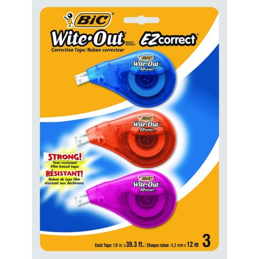 [OS-BIC51249] OS-BIC51249 BIC Wite-Out EZcorrect Correction Tape, 3/package