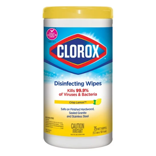 [HM-6082#B💔] HM-6082#B💔 Clorox Wipes Disinfecting, Lemon Fresh, 75 Count