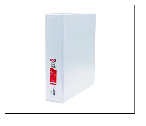 [OS-BAO13416] OS-BAO13416 BAO13416 Basics Customizable D-Ring Binder 2" White