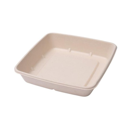 [EP-SQ32] EP-SQ32 32oz Square Fibre Tray, Sugarcane, Compostable, 300/case