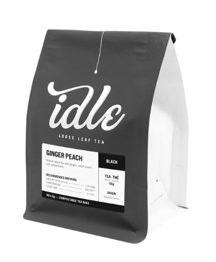 [1FRA-IDLGPB8] FRA-IDLGPB8 Idle Ginger Peach Black Loose Leaf Tea 8oz Bag