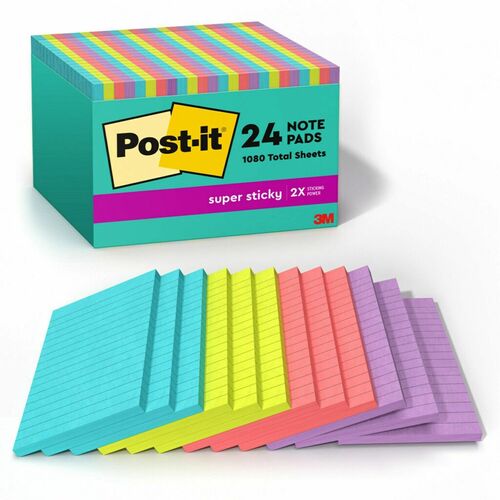 [OS-MMM92389] OS-MMM92389 Post it Super Sticky Notes Cabinet Packed Lined 4"x6"