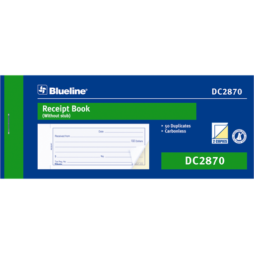 [OS-BLI28031] OS-BLI28031 Blueline Receipt Book Carbonless 50 sets English