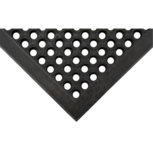 [SCN-SFQ525] SCN-SFQ525 Anti-Fatigue Matting, Slotted, 3' x 5' x 7/8", Black, Natural Rubber